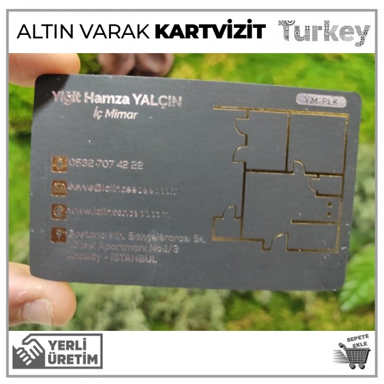 Altın Varaklı Gümüş Baskı Kartvizit